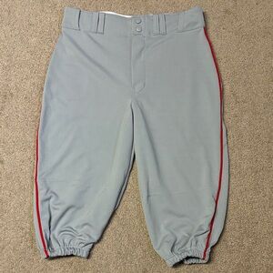 Men’s Champro Grey Baseball Pants with Red Stripe ~ Size Medium